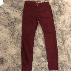 maroon jeans